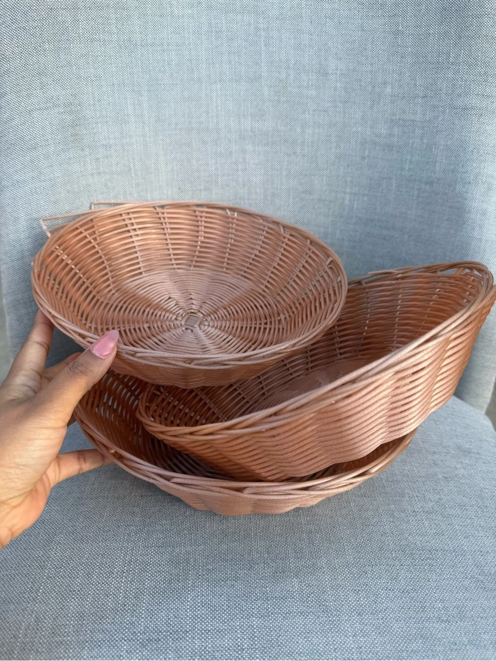 Woven Decorative Serving Basket Set - Brown